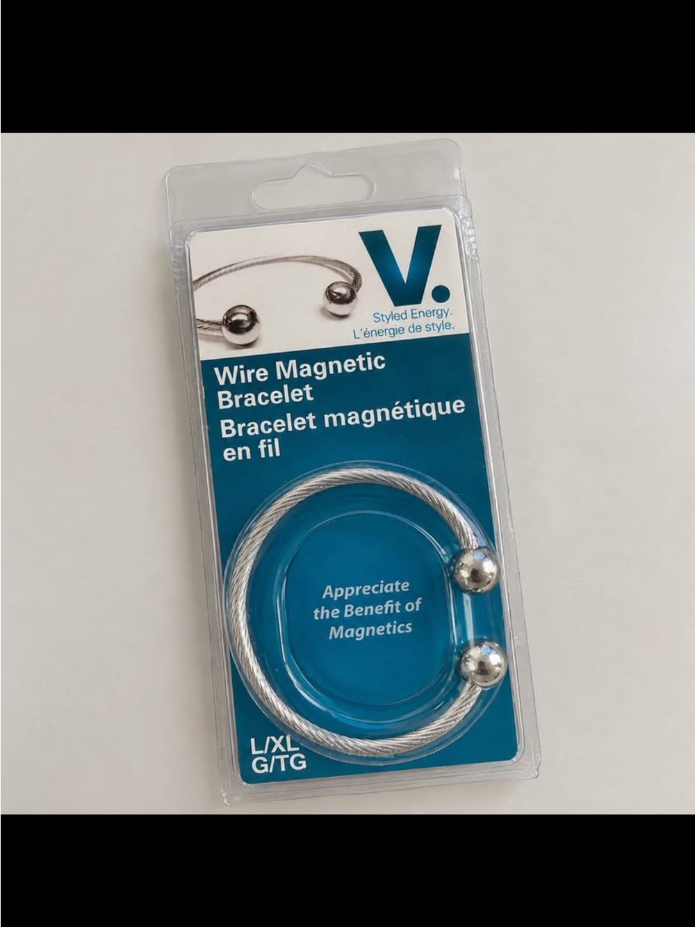 Styled Energy Silver Wire Magnetic Bracelet - L/XL